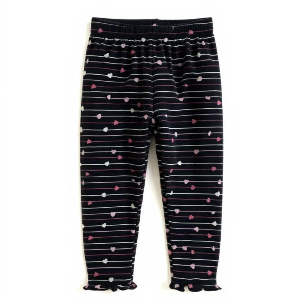 Gymboree NWT Tres Chic Striped Heart Leggings Ruffle Hem 2T